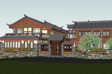 Sketchup酒店模型|多层旅馆,中式风格-BIM建筑网