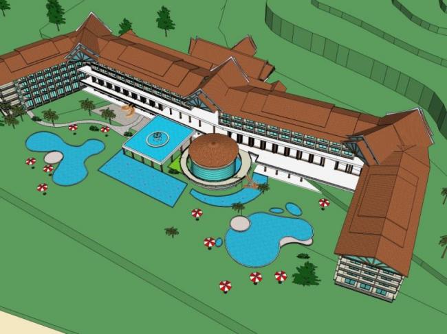 Sketchup酒店模型|多层酒店,古典风格 Sketchup酒店模型|多层酒店,古典风格