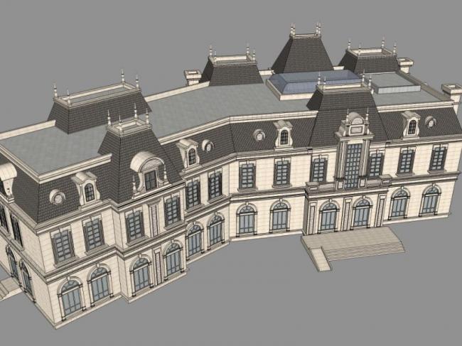 Sketchup商业模型|多层会所,古典风格 Sketchup商业模型|多层会所,古典风格