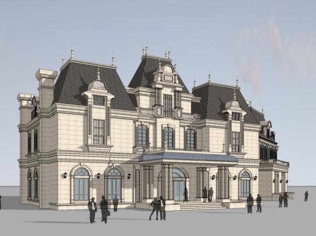 Sketchup商业模型|多层会所,古典风格 Sketchup商业模型|多层会所,古典风格