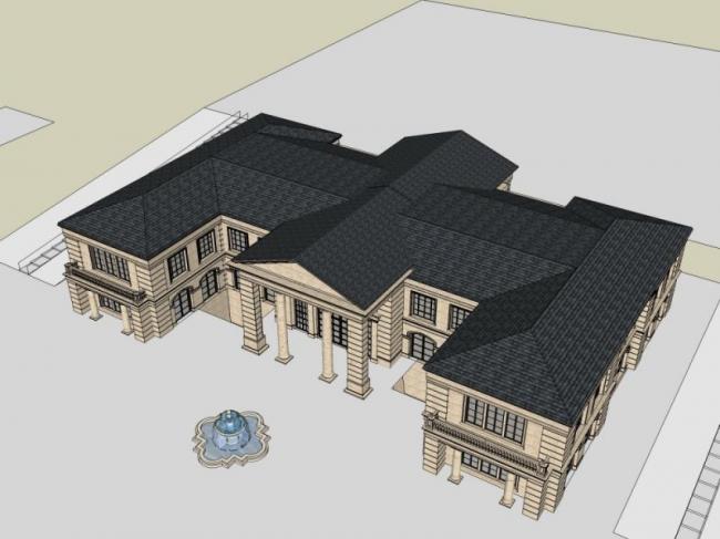 Sketchup商业模型|低层会所,法式风格 Sketchup商业模型|低层会所,法式风格