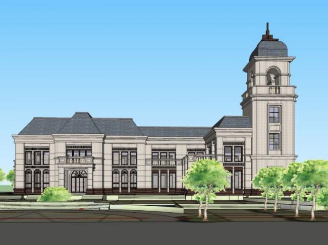 Sketchup商业模型|多层会所,古典风格 Sketchup商业模型|多层会所,古典风格