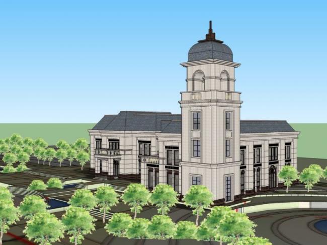 Sketchup商业模型|多层会所,古典风格 Sketchup商业模型|多层会所,古典风格