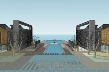 Sketchup酒店模型|多层酒店,现代中式风格-BIM建筑网