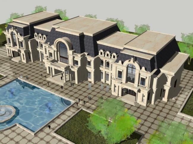 Sketchup商业模型|多层会所,古典风格 Sketchup商业模型|多层会所,古典风格