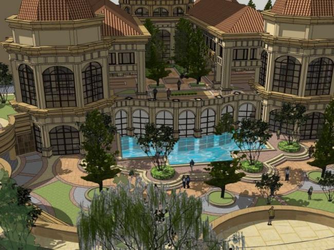 Sketchup商业模型|多层会所,古典风格 Sketchup商业模型|多层会所,古典风格