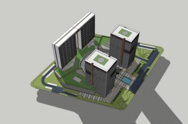 Sketchup综合体模型|超高层商业综合体,办公,住宅,现代风格-BIM建筑网