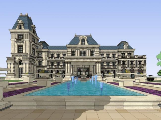 Sketchup商业模型|多层会所,古典风格 Sketchup商业模型|多层会所,古典风格