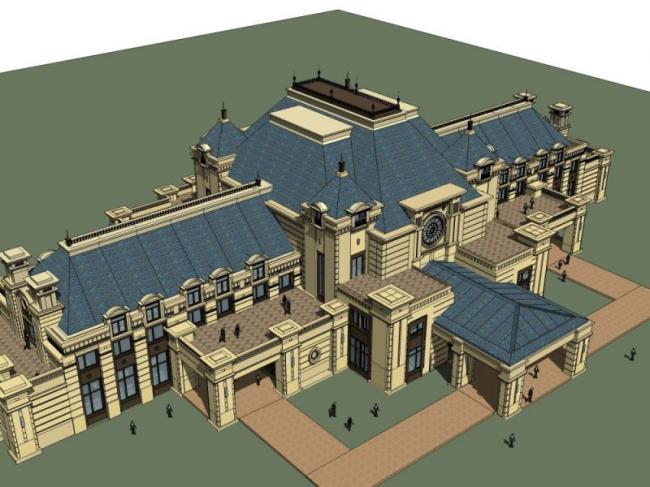 Sketchup商业模型|多层会所,古典风格 Sketchup商业模型|多层会所,古典风格