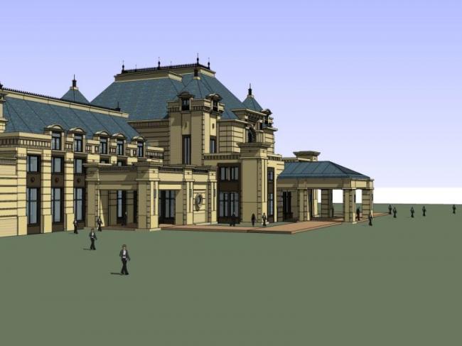 Sketchup商业模型|多层会所,古典风格 Sketchup商业模型|多层会所,古典风格