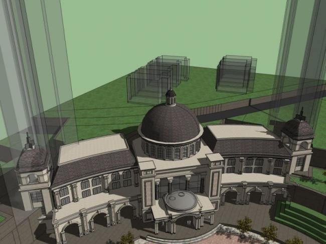 Sketchup商业模型|多层商业会所,古典风格 Sketchup商业模型|多层商业会所,古典风格