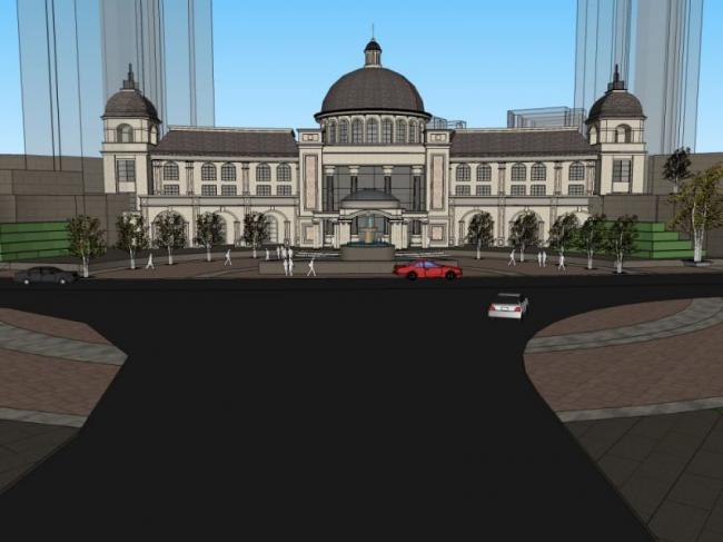 Sketchup商业模型|多层商业会所,古典风格 Sketchup商业模型|多层商业会所,古典风格