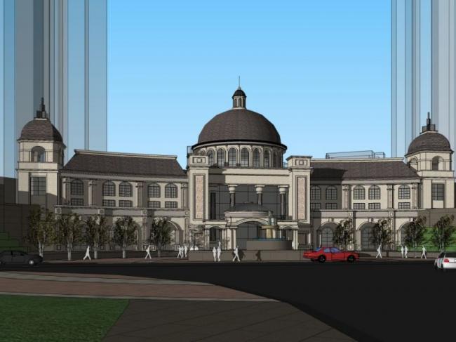 Sketchup商业模型|多层商业会所,古典风格 Sketchup商业模型|多层商业会所,古典风格