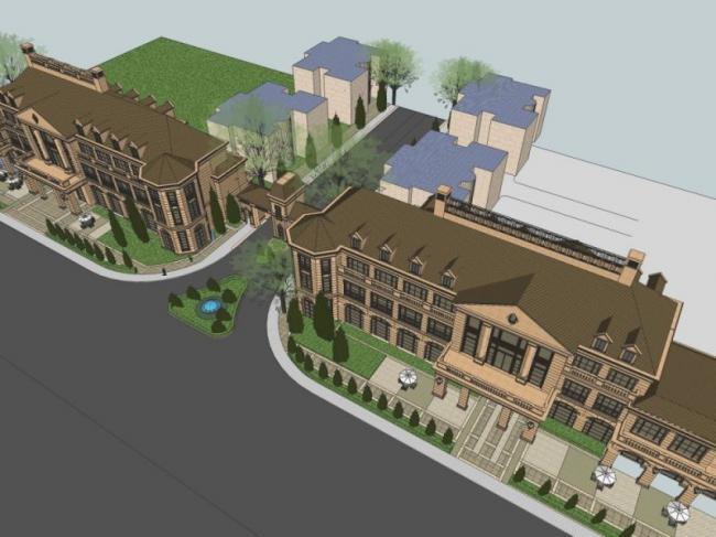 Sketchup商业模型|多层会所,古典风格 Sketchup商业模型|多层会所,古典风格