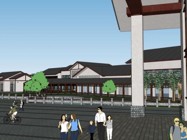 Sketchup酒店模型|多层度假酒店,中式风格 Sketchup酒店模型|多层度假酒店,中式风格