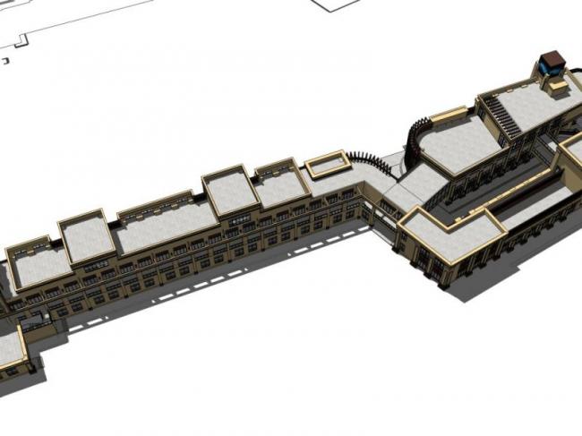 Sketchup商业模型|多层商业街,古典风格 Sketchup商业模型|多层商业街,古典风格