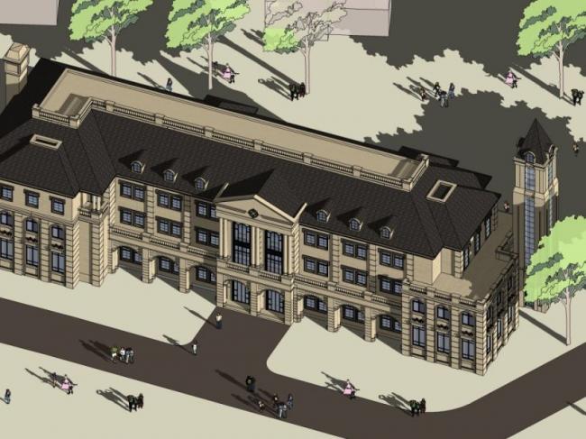 Sketchup商业模型|多层会所,法式古典风格 Sketchup商业模型|多层会所,法式古典风格