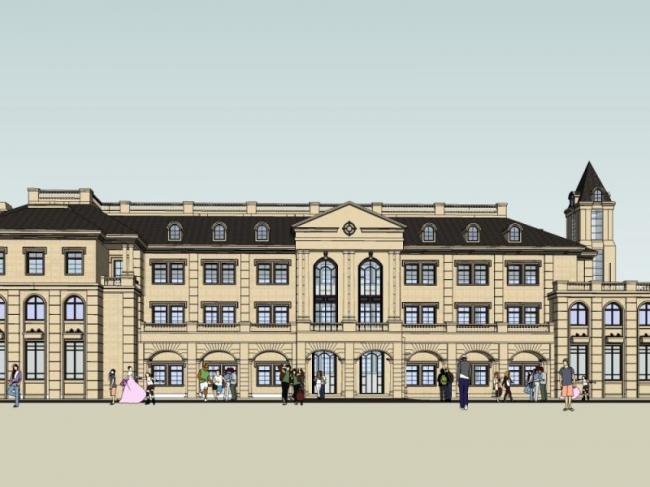 Sketchup商业模型|多层会所,法式古典风格 Sketchup商业模型|多层会所,法式古典风格