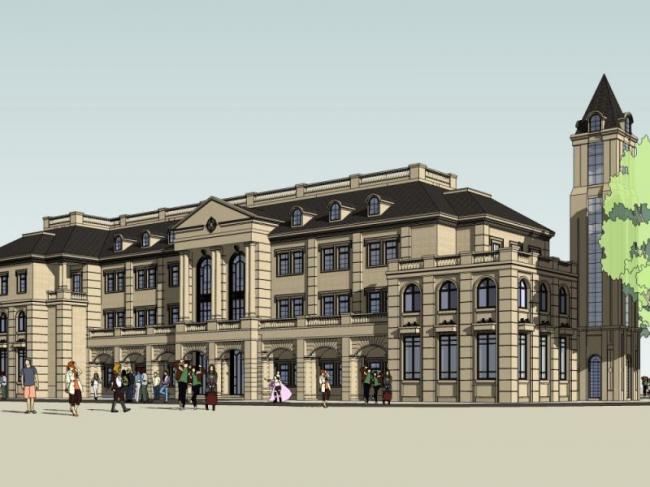 Sketchup商业模型|多层会所,法式古典风格 Sketchup商业模型|多层会所,法式古典风格