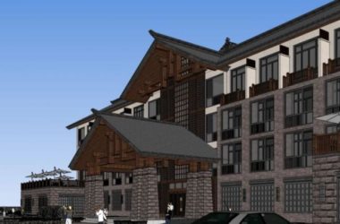 Sketchup酒店模型|多层酒店,中式风格-BIM建筑网