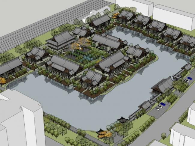 Sketchup商业模型|多层会所,中式风格 Sketchup商业模型|多层会所,中式风格