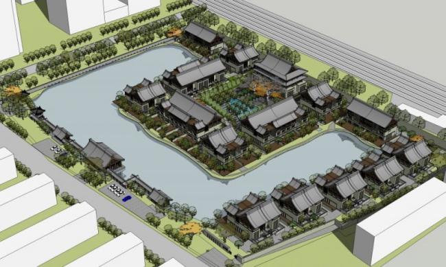 Sketchup商业模型|多层会所,中式风格 Sketchup商业模型|多层会所,中式风格