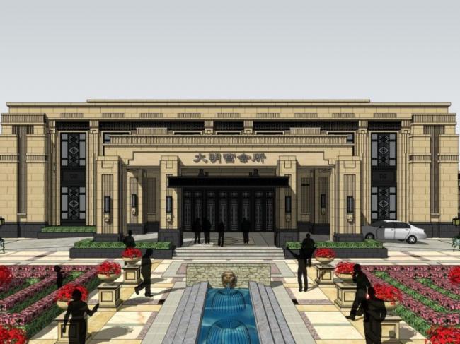 Sketchup商业模型|低层会所,现代风格 Sketchup商业模型|低层会所,现代风格