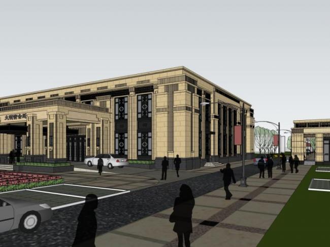 Sketchup商业模型|低层会所,现代风格 Sketchup商业模型|低层会所,现代风格