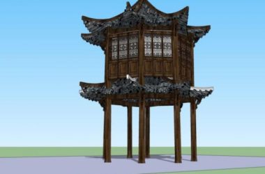 Sketchup小品模型|亭子,中式风格,小品-BIM建筑网
