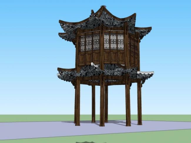 Sketchup小品模型|亭子,中式风格,小品 Sketchup小品模型|亭子,中式风格,小品