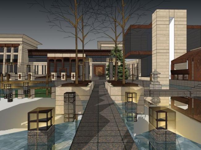 Sketchup商业模型|低层会所,现代风格 Sketchup商业模型|低层会所,现代风格