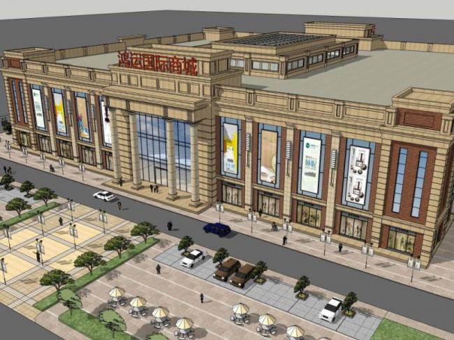 Sketchup商业模型|多层商业广场,现代风格 Sketchup商业模型|多层商业广场,现代风格