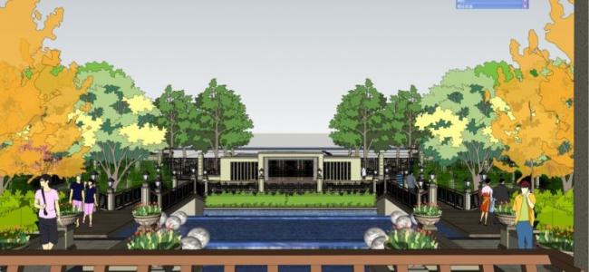 Sketchup景观模型|公馆景观,古典风格 Sketchup景观模型|公馆景观,古典风格