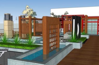 Sketchup景观模型|屋顶花园景观,新中式风格-BIM建筑网