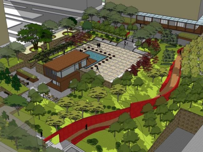 Sketchup景观模型|广场景观,现代风格 Sketchup景观模型|广场景观,现代风格