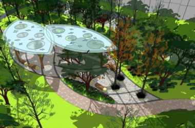 Sketchup景观模型|广场景观,现代风格-BIM建筑网