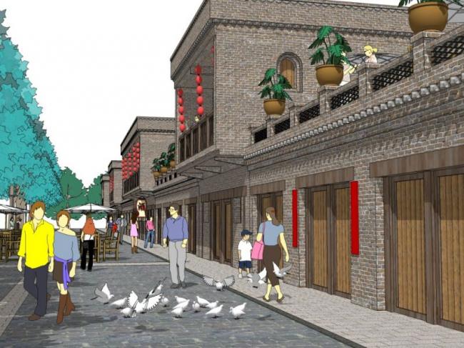 Sketchup景观模型|商业景观,中式风格 Sketchup景观模型|商业景观,中式风格