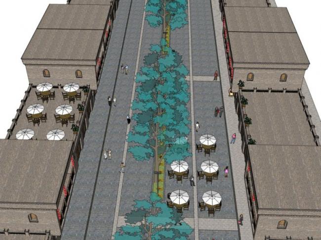 Sketchup景观模型|商业景观,中式风格 Sketchup景观模型|商业景观,中式风格