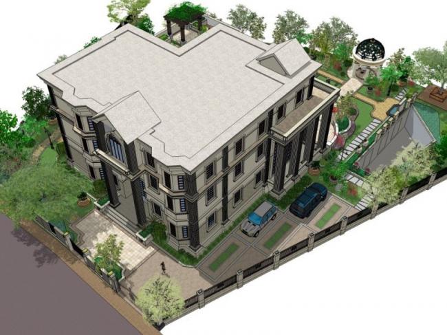 Sketchup景观模型|别墅庭院景观,古典风格 Sketchup景观模型|别墅庭院景观,古典风格