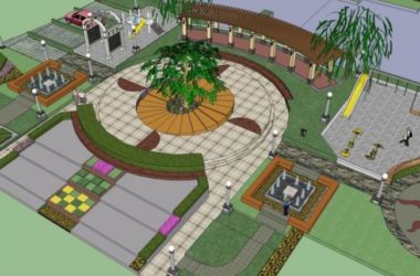 Sketchup景观模型|小区景观,住宅景观,现代风格-BIM建筑网