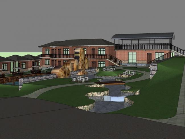 Sketchup景观模型|山庄景观,新中式风格 Sketchup景观模型|山庄景观,新中式风格