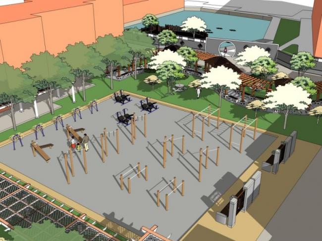 Sketchup景观模型|养老院景观,现代风格 Sketchup景观模型|养老院景观,现代风格