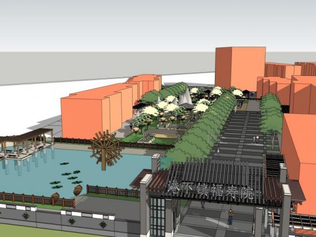 Sketchup景观模型|养老院景观,现代风格 Sketchup景观模型|养老院景观,现代风格