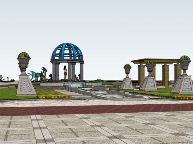 Sketchup景观模型|小区景观,现代风格 Sketchup景观模型|小区景观,现代风格