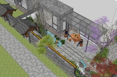 Sketchup景观模型|商业景观,中式风格-BIM建筑网