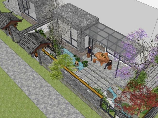 Sketchup景观模型|商业景观,中式风格 Sketchup景观模型|商业景观,中式风格