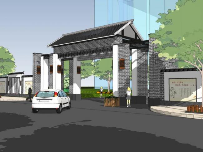 Sketchup景观模型|办公景观,中式风格 Sketchup景观模型|办公景观,中式风格