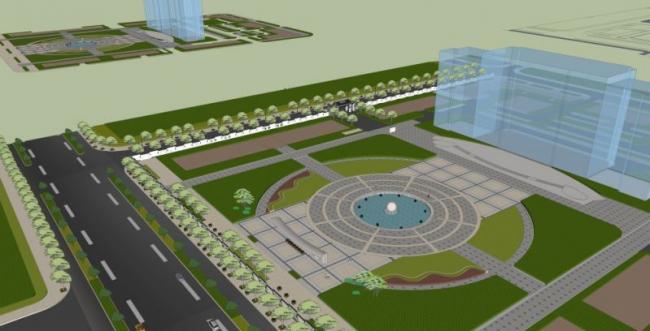 Sketchup景观模型|办公景观,中式风格 Sketchup景观模型|办公景观,中式风格