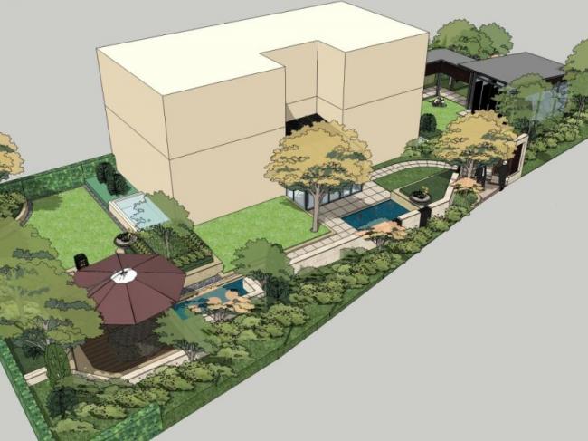 Sketchup景观模型|庭院花园景观,现代风格 Sketchup景观模型|庭院花园景观,现代风格