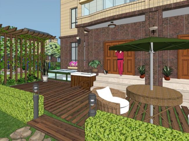 Sketchup景观模型|别墅庭院景观,现代风格 Sketchup景观模型|别墅庭院景观,现代风格